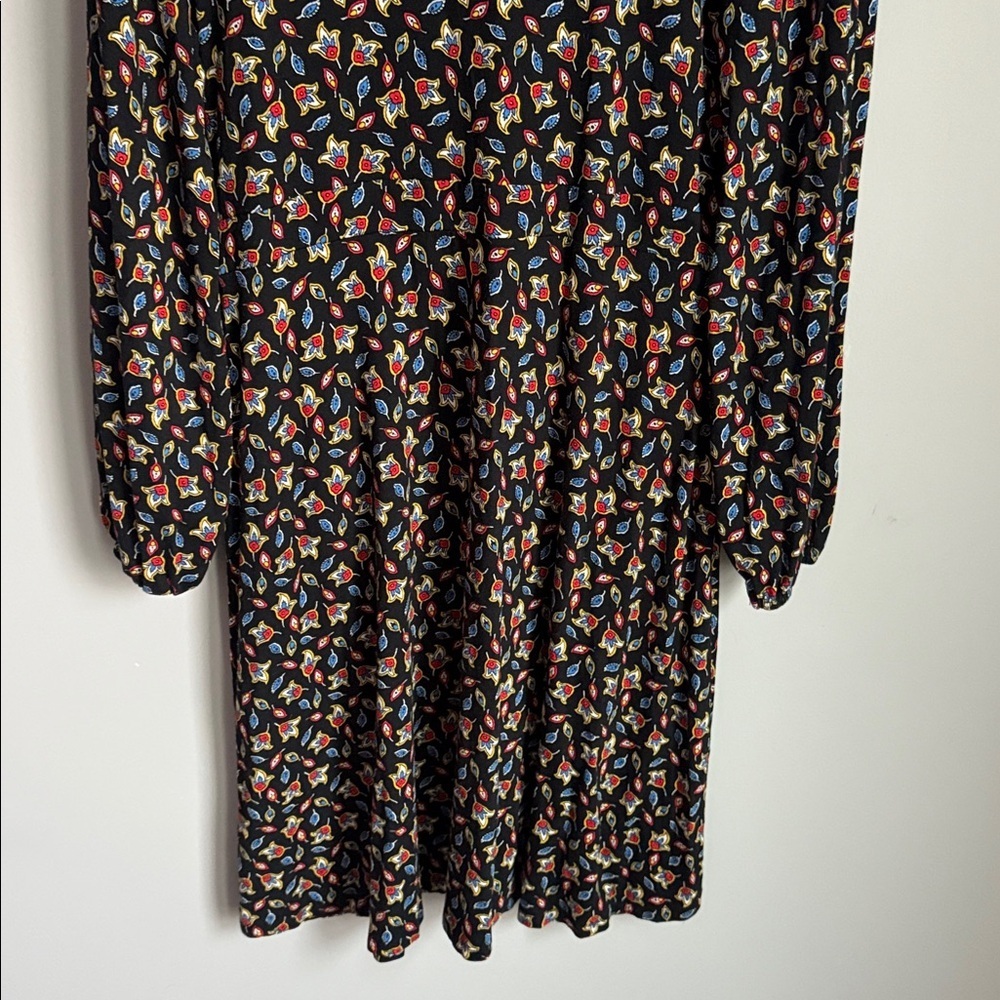 Boden Willow Jersey Dress Tulip Bud Black Multicolor 12L - Picture 8 of 11